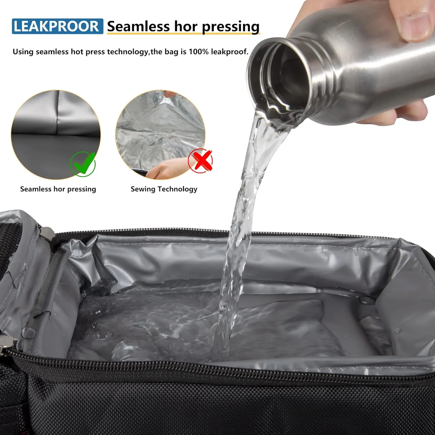 Top&Top Insulated Lunch Box Set and Cooler Bag for Men, Women (Tote Lunch Bag Includes 3 Reusable Meal Prep Containers   2 Ice Pack   Detachable Shoulder Strap) Lunch Box for School, Office, Camping