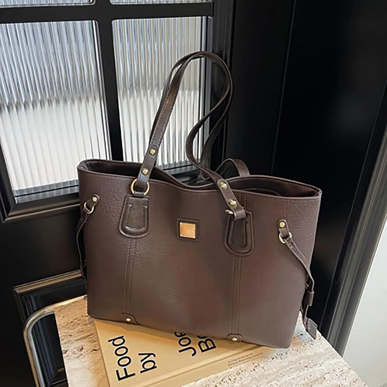 Tote Bag Zipper Shoulder Bags for Women Vegan Leather Purses and Handbags Bag Faux Leather Top Handle Satchel Bags for Women