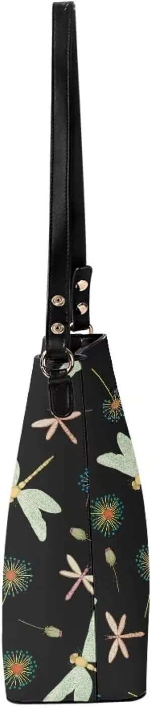 Tote Leather Crossbody Bags for Women Hobo Purses Shoulder Bucket Handbags Adjustable Strap Large Capacity
