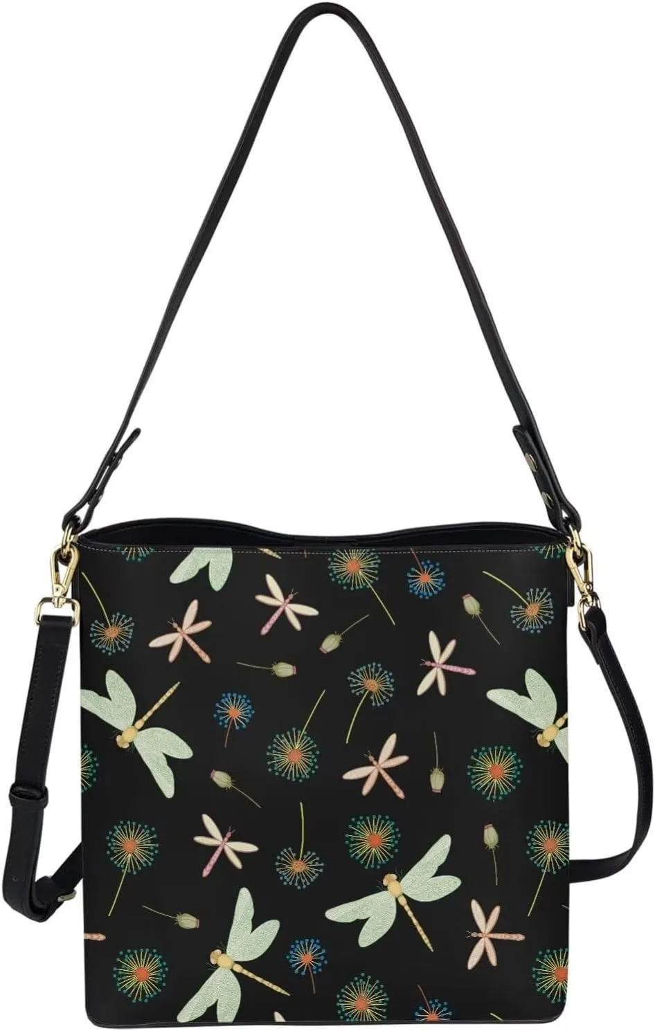 Tote Leather Crossbody Bags for Women Hobo Purses Shoulder Bucket Handbags Adjustable Strap Large Capacity