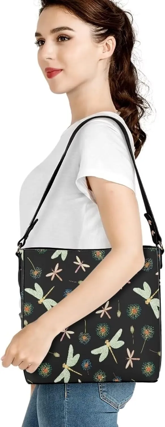 Tote Leather Crossbody Bags for Women Hobo Purses Shoulder Bucket Handbags Adjustable Strap Large Capacity