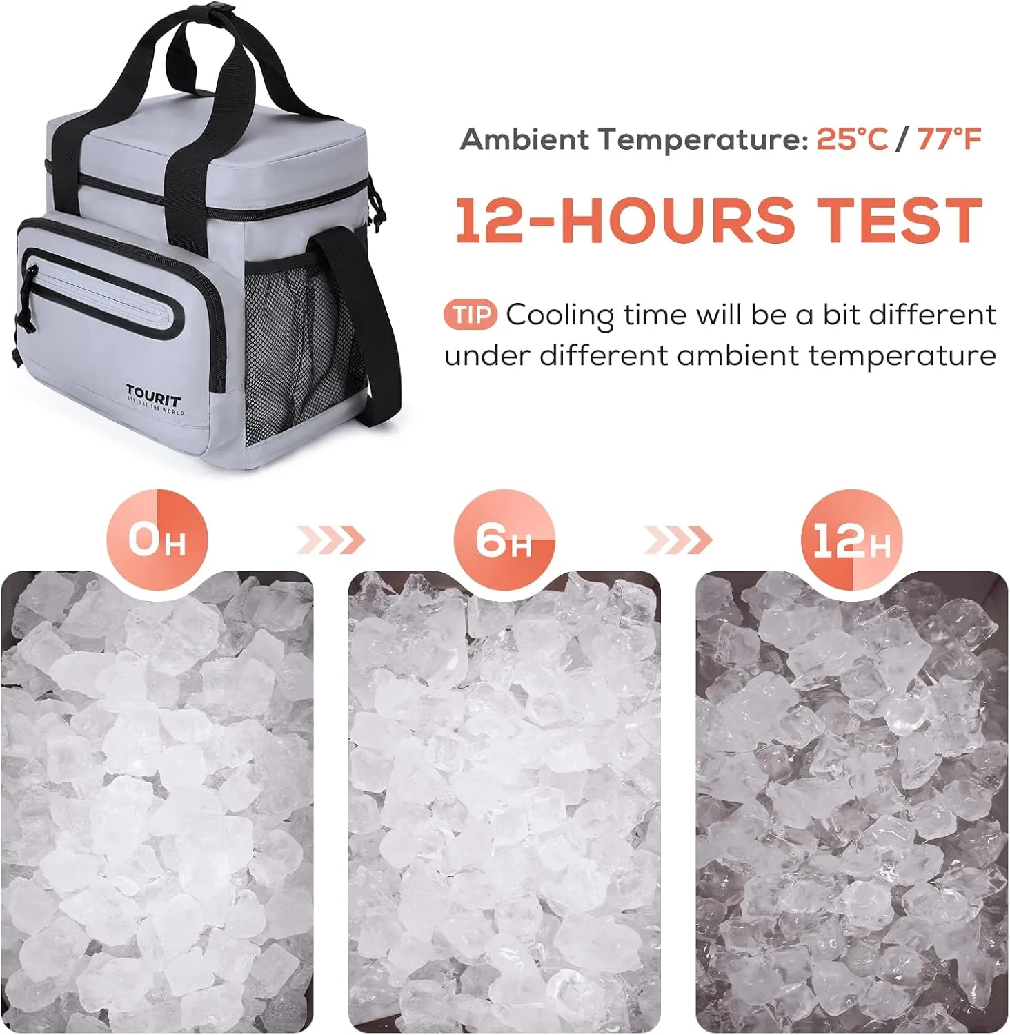 TOURIT Large Lunch Bag 14L Insulated Lunch Box Lunch Cooler for Men Women Work, Black