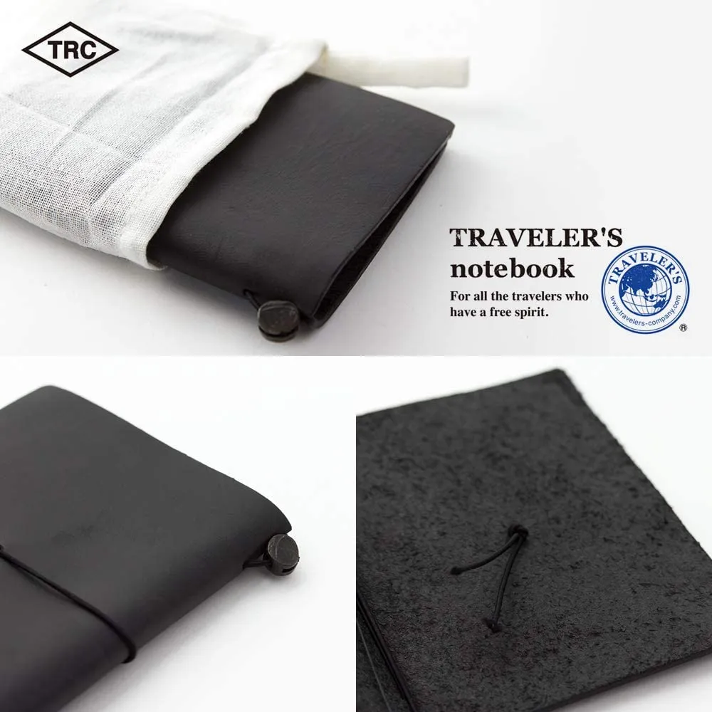 Traveler's Company Traveler's Notebook Starter Kit - Black Leather - Passport Size