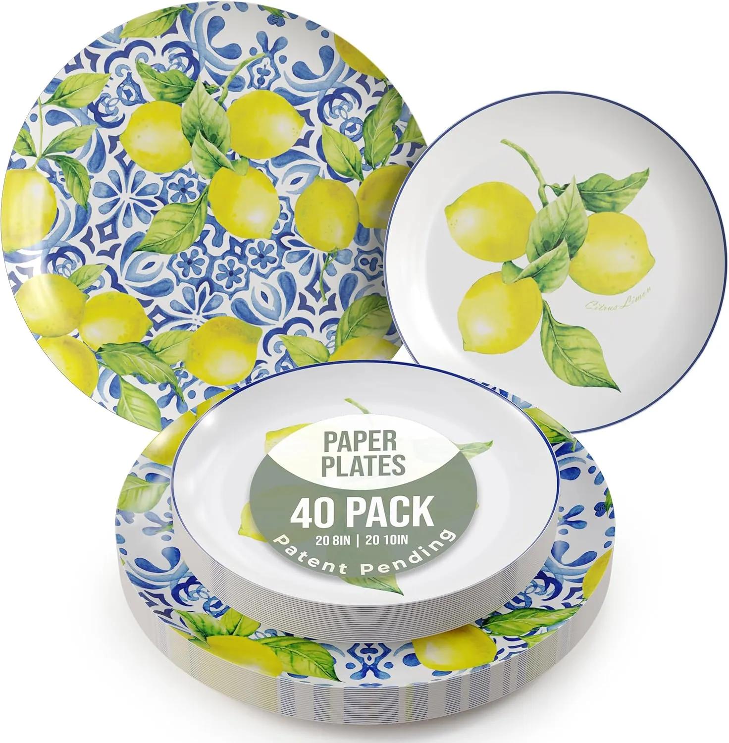Trendables Floral Paper Plates 40 Pcs Fancy Disposable Plates for Party Set - 20 Guests 20 X 8 Small Paper Plates Dessert Plates & 20 X Large Paper Plates 10 Inch Paper Plates Bulk | Tuscan