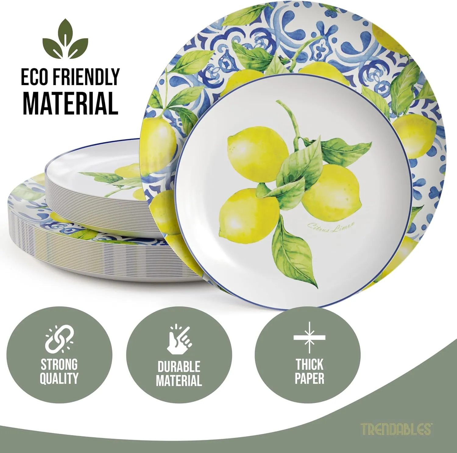 Trendables Floral Paper Plates 40 Pcs Fancy Disposable Plates for Party Set - 20 Guests 20 X 8 Small Paper Plates Dessert Plates & 20 X Large Paper Plates 10 Inch Paper Plates Bulk | Tuscan