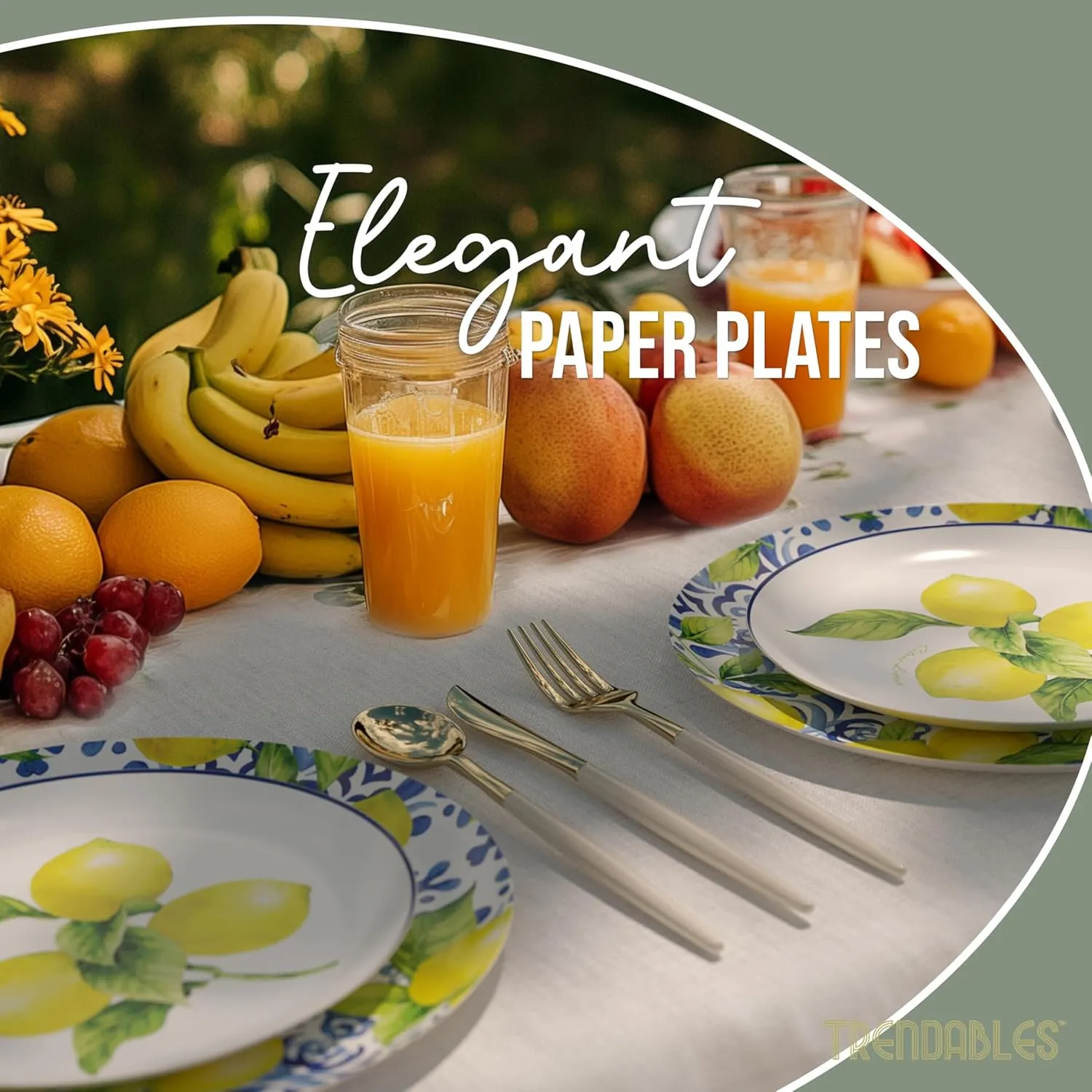 Trendables Floral Paper Plates 40 Pcs Fancy Disposable Plates for Party Set - 20 Guests 20 X 8 Small Paper Plates Dessert Plates & 20 X Large Paper Plates 10 Inch Paper Plates Bulk | Tuscan