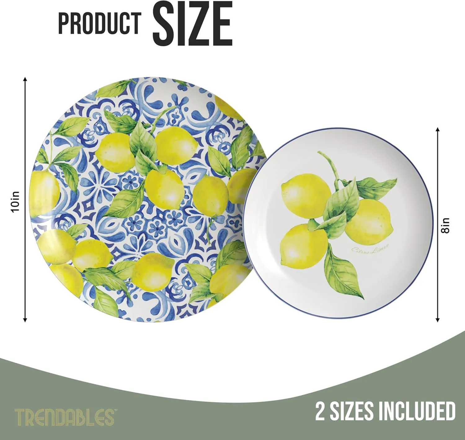 Trendables Floral Paper Plates 40 Pcs Fancy Disposable Plates for Party Set - 20 Guests 20 X 8 Small Paper Plates Dessert Plates & 20 X Large Paper Plates 10 Inch Paper Plates Bulk | Tuscan