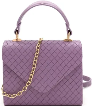 Trendeology Mini Top-Handle Retro Box Flap PU Leather Satchel Purse Crossbody
