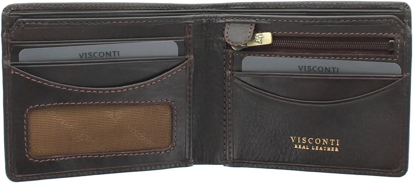 Tuscany Collection FRANCESCA Leather Wallet With RFID Protection TSC46 Black (Brown)