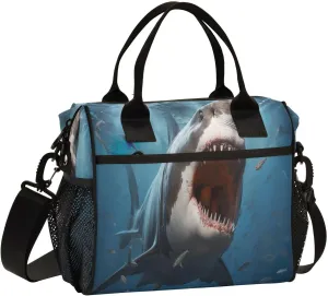 Tusk Shark Insulated Lunch Bag Reusable Lunch Box for Men Women Leakproof Cooler Tote Bag with Adjustable Shoulder Strap Lunch Container for Camping Travel Work Office Picnic