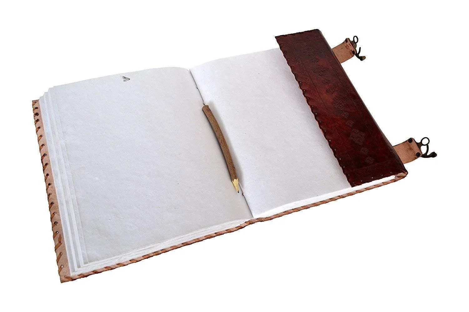 TUZECH Leather Journal Book Seven Chakra Medieval Stone Embossed Handmade Book of Shadows Notebook Office Diary College Book Poetry Book Sketch Book (13 Inches)
