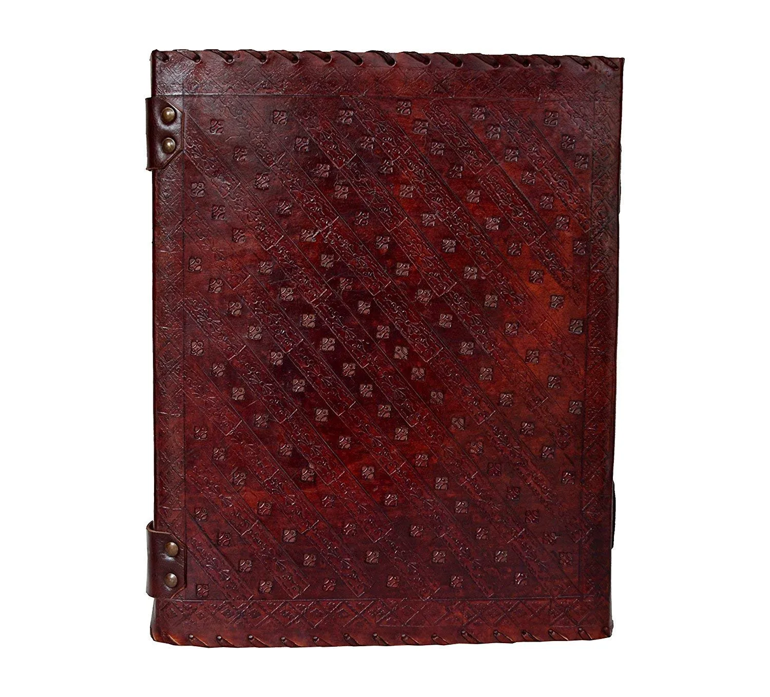 TUZECH Leather Journal Book Seven Chakra Medieval Stone Embossed Handmade Book of Shadows Notebook Office Diary College Book Poetry Book Sketch Book (13 Inches)