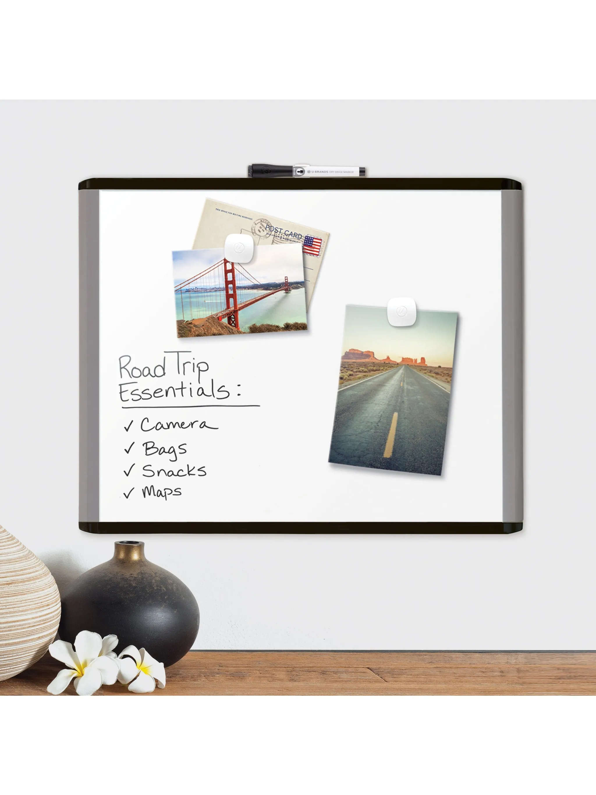 U Brands MOD Frame Magnetic Dry Erase Board, 20" x 16"