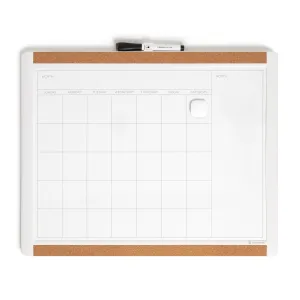 U Brands White PINIT™ Frame Magnetic Dry Erase Monthly Calendar Board, 20" x 16"