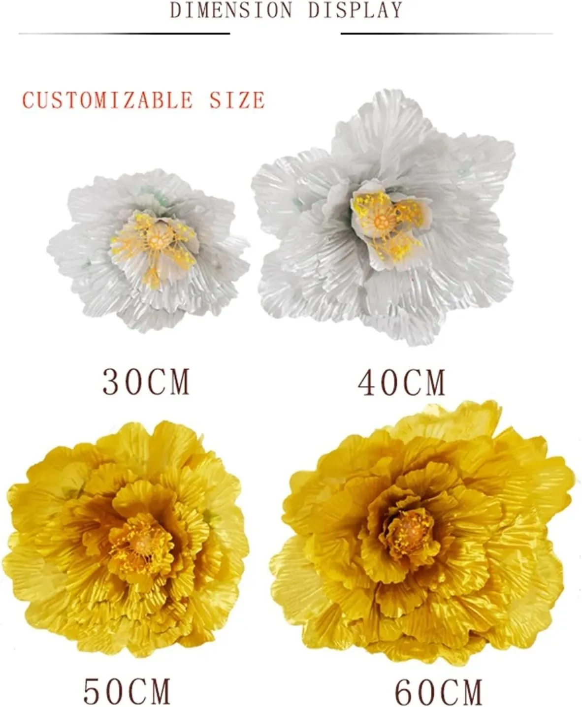 Umbrella Golden Peony Flower Prop Dance Prop Simulation Peony Flower Sports Meeting The Opening Ceremony Admission Prop Dance Hand Flower