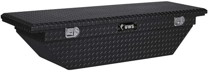 UWS EC10202 60-Inch Gloss Black Heavy-Wall Aluminum Angled Truck Tool Box with Low Profile, RigidCore Lid