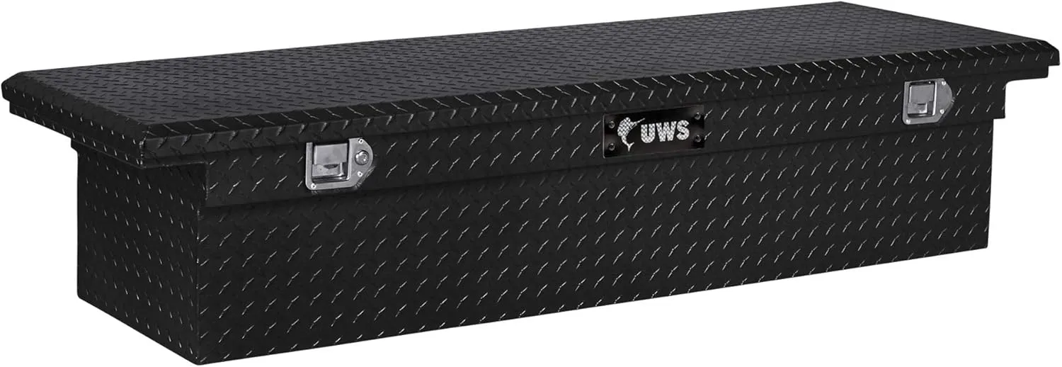 UWS EC10232 60-Inch Gloss Black Heavy-Wall Aluminum Truck Tool Box with Low Profile, RigidCore Lid