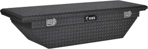 UWS EC10313 63-Inch Matte Black Heavy-Wall Aluminum Angled Truck Tool Box with Low Profile, RigidCore Lid