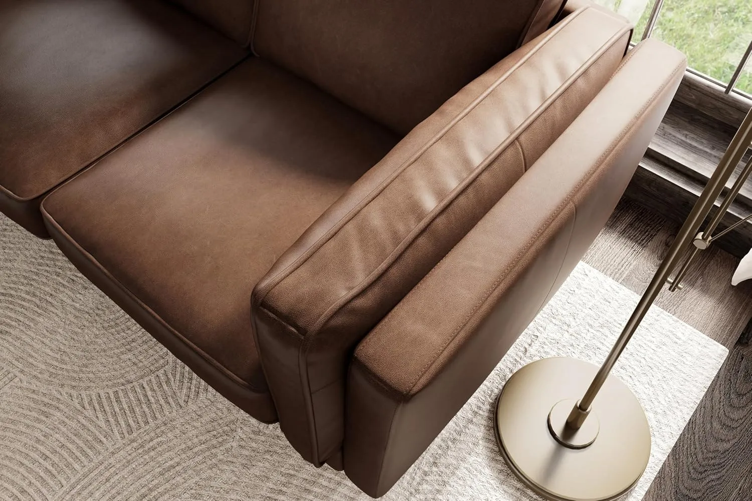 Valencia Artisan Full Leather Sofa 88” | Pure Full Italian Nappa Leather Couch, Solid Wood Accent, Ultimate Comfort, Chocolate