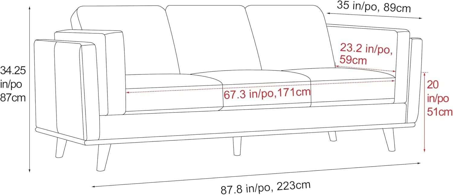 Valencia Artisan Full Leather Sofa 88” | Pure Full Italian Nappa Leather Couch, Solid Wood Accent, Ultimate Comfort, Chocolate