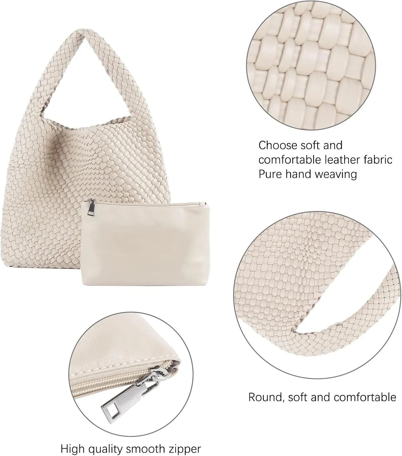 Vegan Leather Tote Bag For Women, Handmade Large Hobo Bag,Casual Shoulder Bag,Travel Underarm Purse Commuter Handbag
