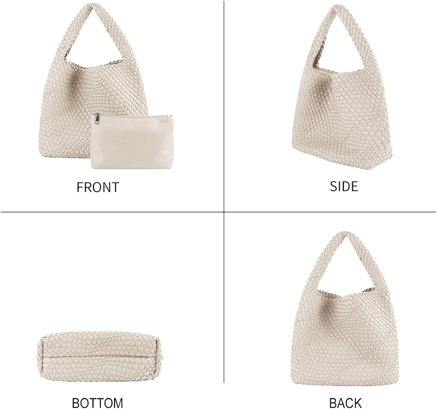 Vegan Leather Tote Bag For Women, Handmade Large Hobo Bag,Casual Shoulder Bag,Travel Underarm Purse Commuter Handbag