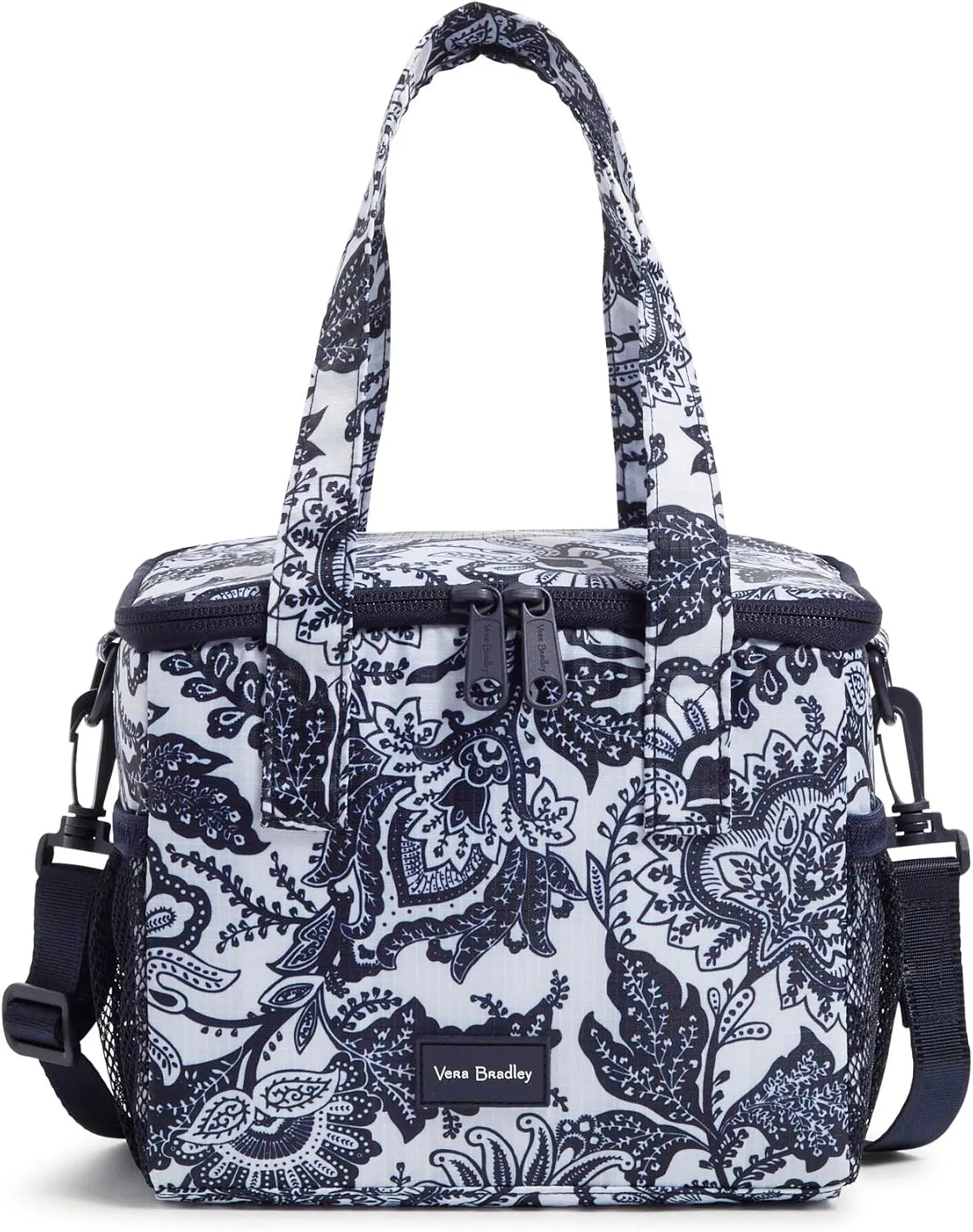 Vera Bradley Women's Recycled Ripstop Lunch Cooler, Java Navy & White, One Size
