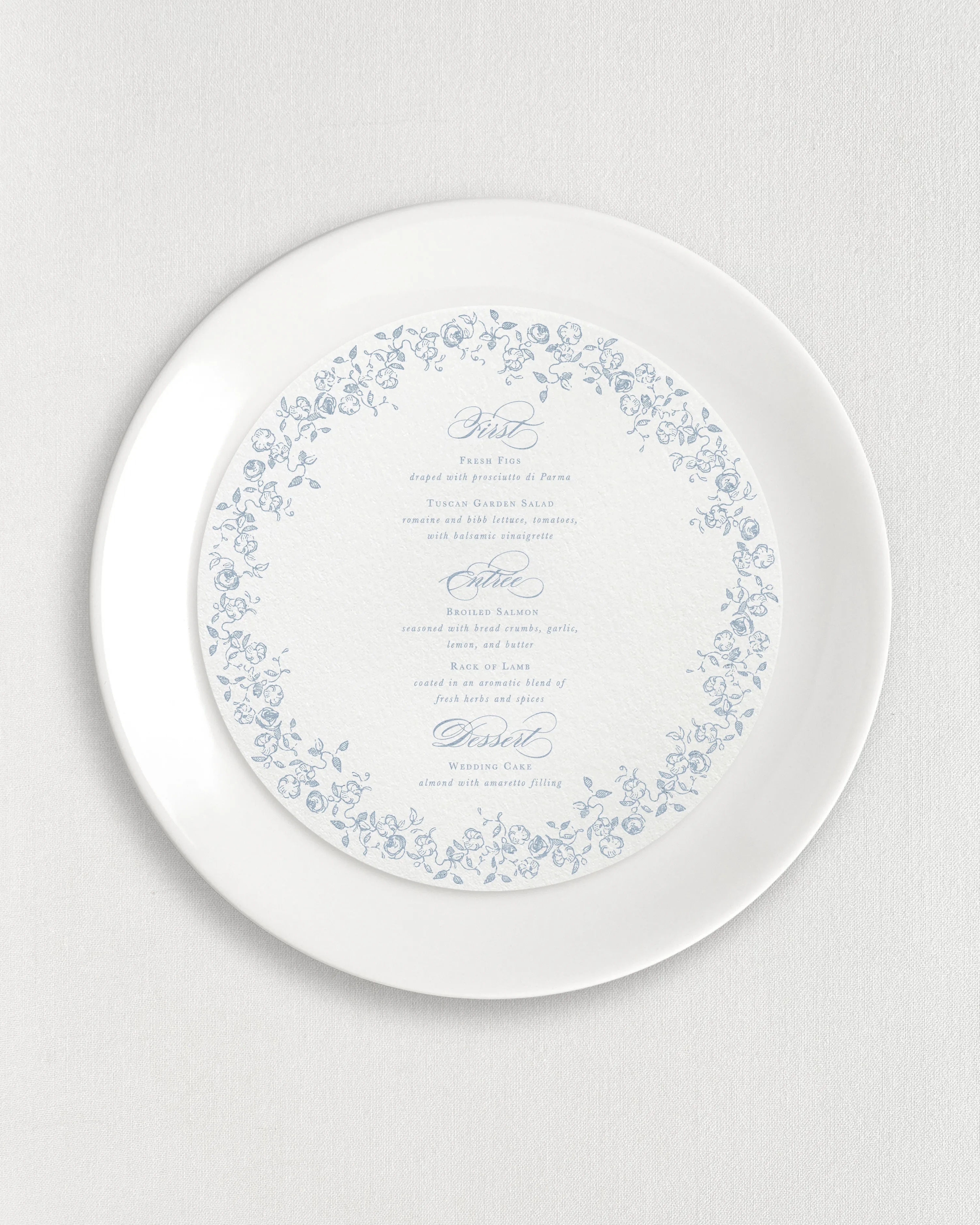 Vera Round Dinner Menus