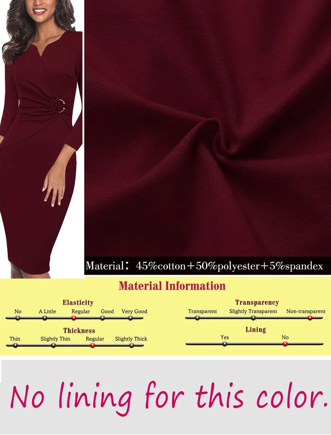 VFSHOW Womens Elegant Notch Neck Ruched Cocktail Party Work Office Business Church Bodycon Sheath Dress