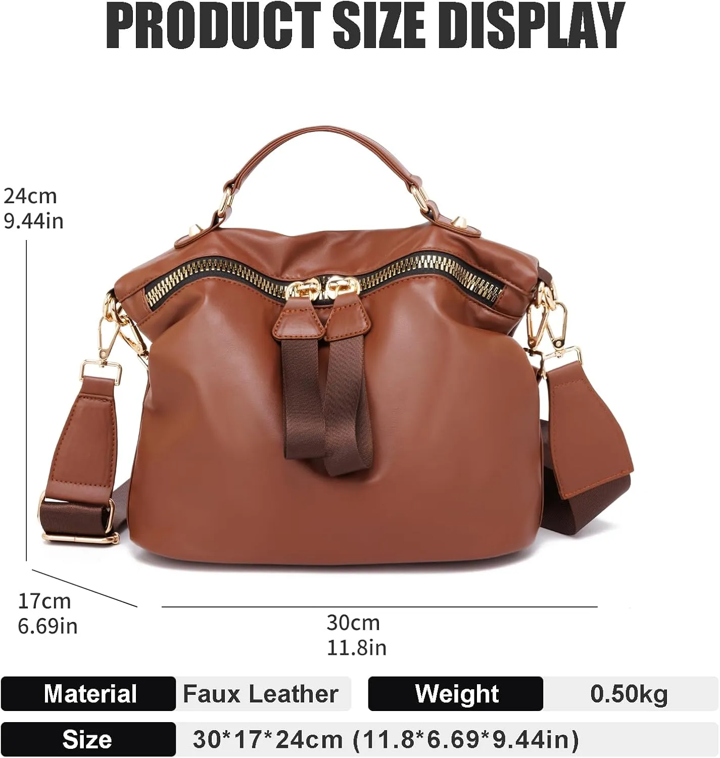 VGOAL Crossbody Bags for Women, Large-Capacity Women Handbag Casual Lightweight Travel Shopping Waterproof Shoulder Bag