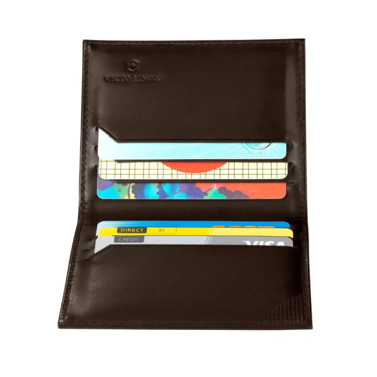 Victorinox Altius Edge Peano Leather Compact Wallet with RFID Protection - Dark Earth