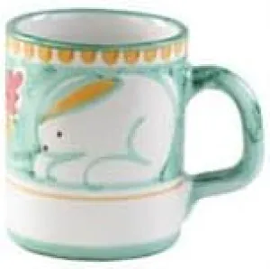 Vietri Campagna Coniglio Mug 3.5" H, 12 oz Terra Cotta Ceramic Cup, Elegant Coffee Mug Drinkware