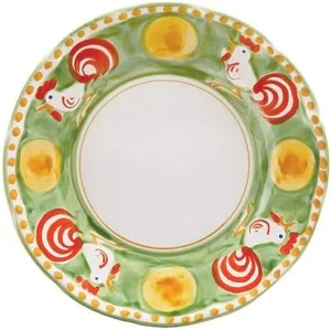 Vietri Campagna Gallina Dinner Plate, Green, 10-inch Terra Cotta Handcrafted Italian Serving Dish, Everyday Dining