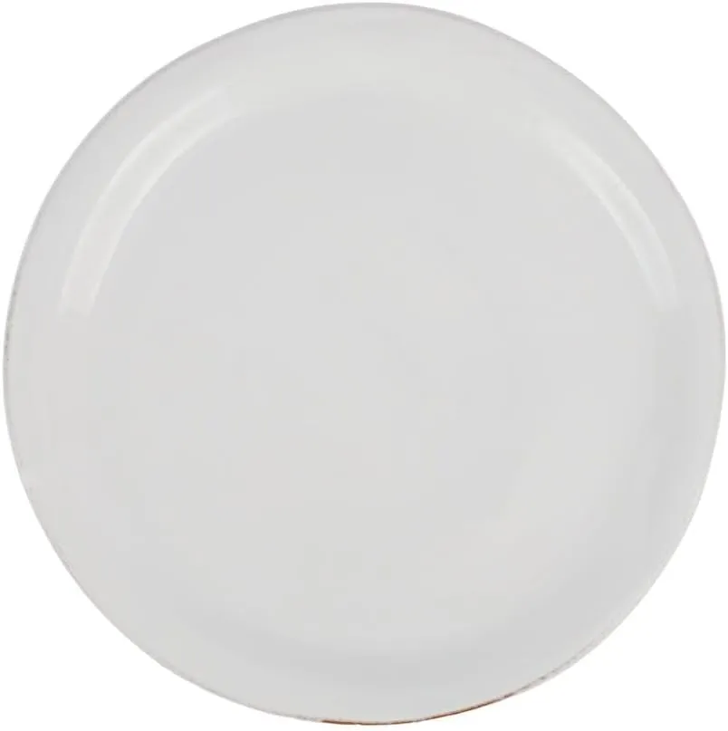 Vietri Cucina Fresca Dinner Plate Handcrafted Terra Cotta Ceramic Dining Dish Elegant Italian Tableware 10.5 Inch Bianco