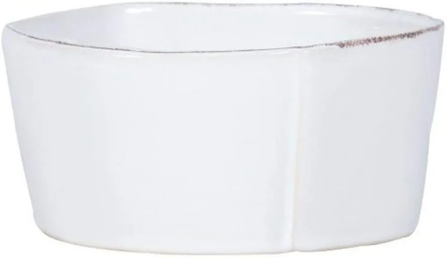 Vietri Lastra White Medium Serving Bowl, Stoneware Serveware Dish for Dinner Party & Entertaining