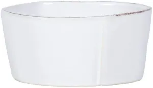Vietri Lastra White Medium Serving Bowl, Stoneware Serveware Dish for Dinner Party & Entertaining