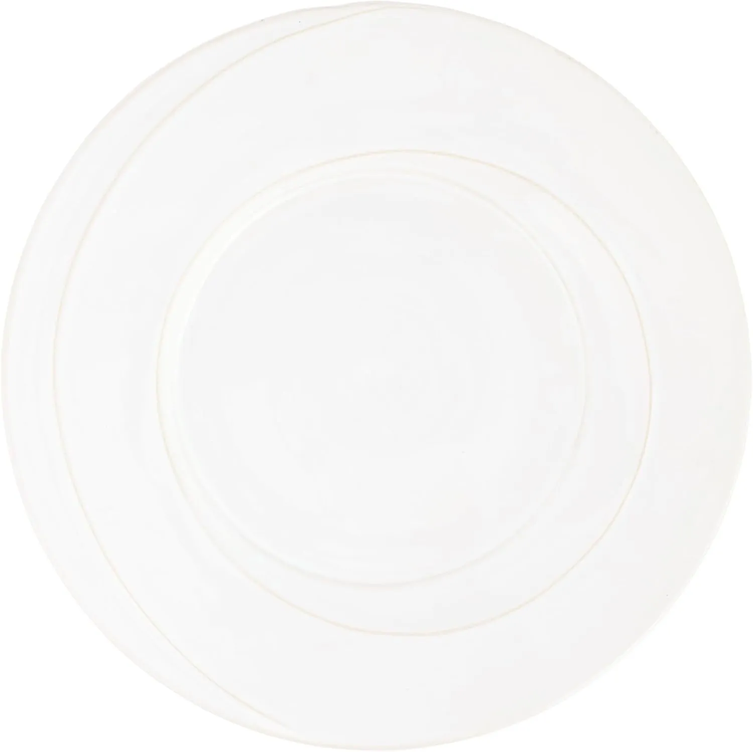 Vietri Luna Dinner Plate - 11" D Handmade Stoneware Dinnerware - Decorative Fine Dining Dish from Italy, White