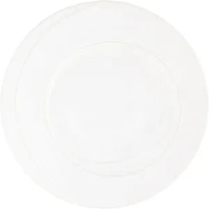 Vietri Luna Dinner Plate - 11" D Handmade Stoneware Dinnerware - Decorative Fine Dining Dish from Italy, White
