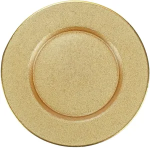 Vietri Metallic Glass Charger Plate Luxurious Glass Service Plate for Elegant Dining and Entertaining 12.5 Inch Gold