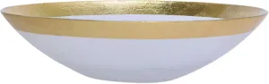 Vietri Rufolo Glass Gold Organic Large Bowl, Italian Glass Dinner Party Serveware Dish