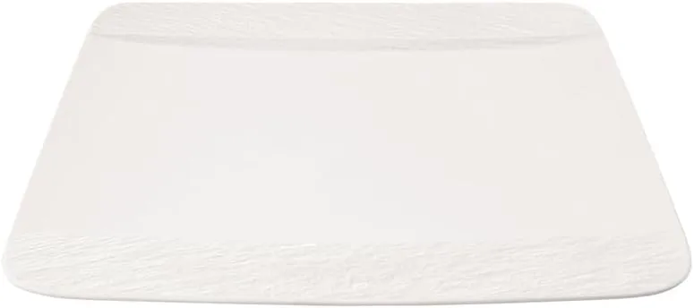 Villeroy & Boch Manufacture Rock Blanc Square, Elegant Plate Made from Premium Porcelain, Dishwasher Safe, White