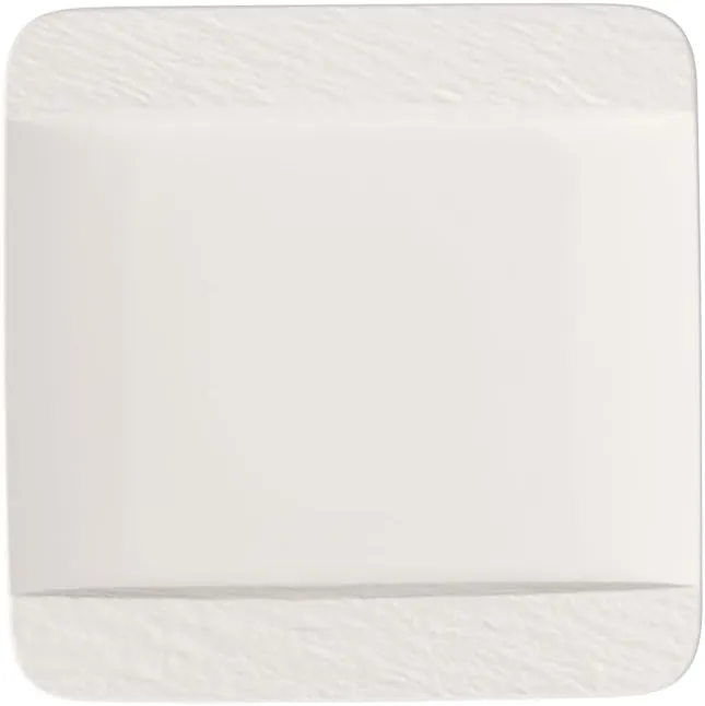 Villeroy & Boch Manufacture Rock Blanc Square, Elegant Plate Made from Premium Porcelain, Dishwasher Safe, White