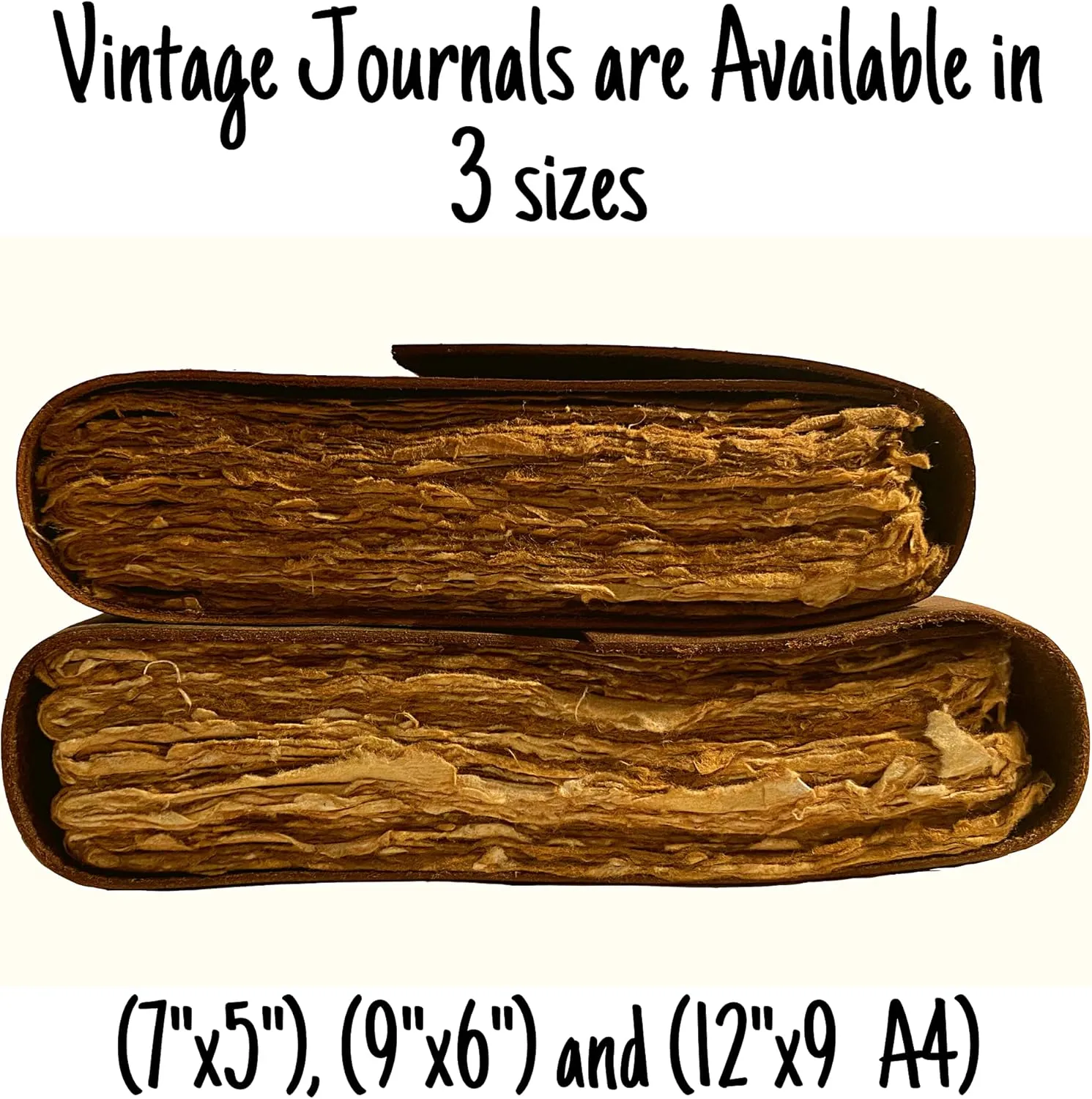 Vintage Leather Journal - 200 Pages Deckle Edge Rustic Paper - Unlined Pages Book of Shadows, Grimoire, Junk Notebook, Fantasy Medieval Gifts, Sketchbook, Antique Scrapbook (Dark Brown, 7"x5")