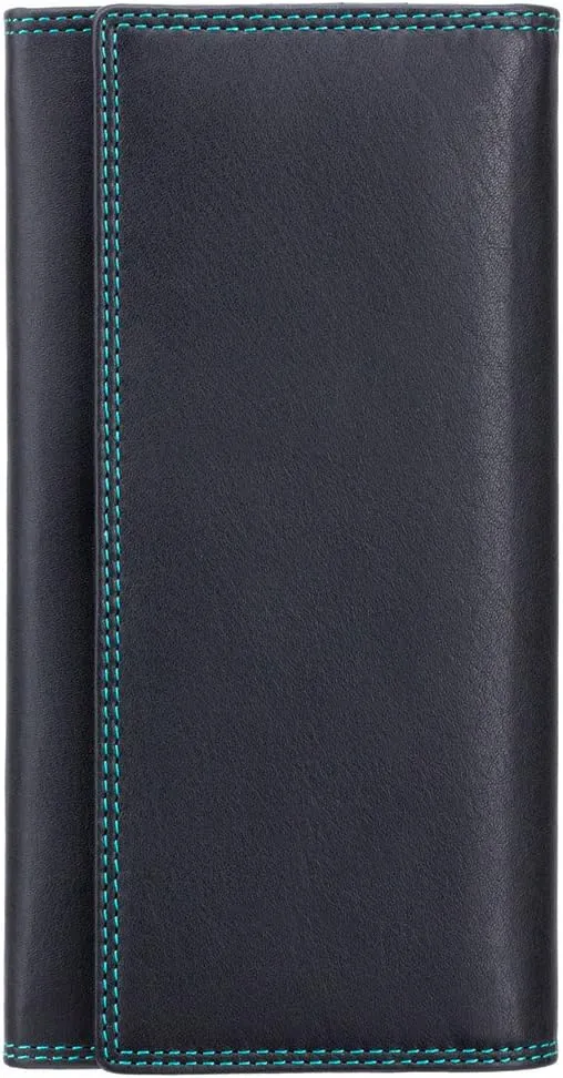Visconti Cd21 Quality Soft Leather Wallet/Purse/Clutch/Holder black/aqua