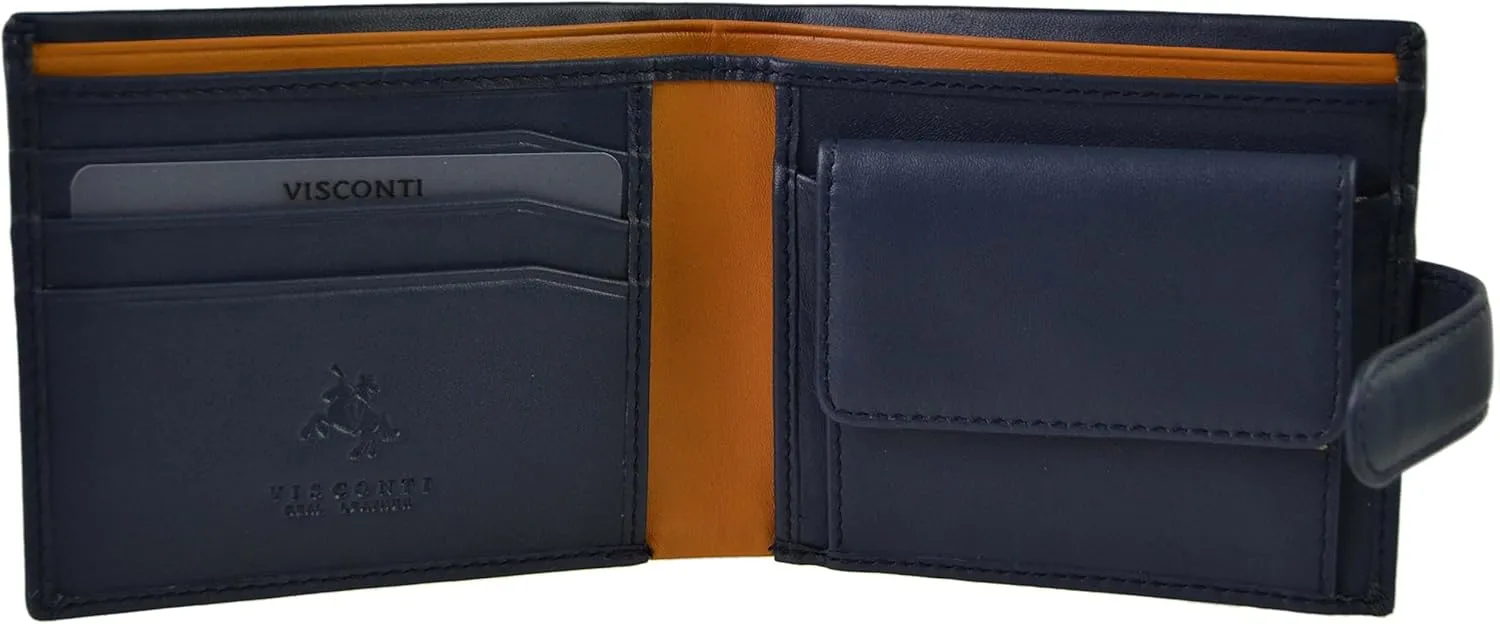 Visconti Men's Leather Tabbed Stylish Bifold Wallet