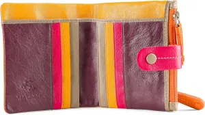 Visconti Mojito M77 Multi Colored Soft Leather Compact Wallet/Purse 3.5" x 4.3" (Orange Multi)