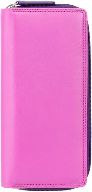 Visconti RB 55 Multi Colored Ladies Soft Leather Checkbook Wallet And Purse, Berry Multi, Large