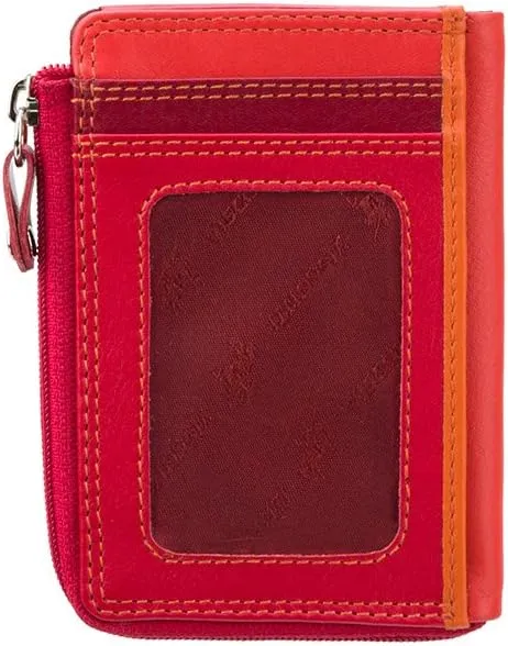 Visconti RB110 Phi Phi Womens Leather Slim ID Credit Card Holder Wallet/Purse (Red Multi)