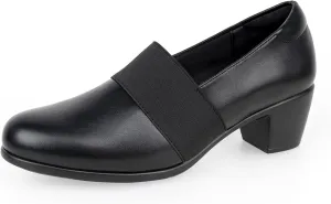 VJH confort Women’s Heeled Shoes, Comfortable Elastic Low Block Chunky Heels Pumps