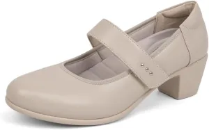 VJH confort Women's Mary Jane Pumps Low Block Chunky Heel Round Toe Dress Work Comfortable Shoes